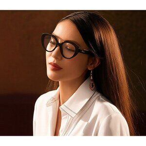 NEW LW50088I 001 WOMEN BLACK CAT EYE EYEGLASSES LOEWE